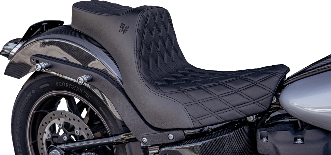 Slyfox Chariot Diamond Stitch Seat fits 2018-2026 Harley Softail Low Rider FXLR