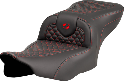 Saddlemen Roadsofa Red Dragon Scale Stitch Seat fits 2023-2026 Harley Touring