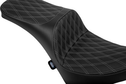 Drag Specialties Freedom Silver Diamond Seat fits 2018-2025 Harley Softail M8