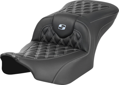 Saddlemen Roadsofa Carbon Fiber Silver Lattice Gel Seat 2023-2025 Harley Touring