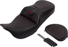 Saddlemen Roadsofa Red Honeycomb Gel Seat & Backrest 2008-2025 Harley Touring