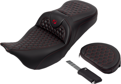 Saddlemen Roadsofa Red Honeycomb Gel Seat & Backrest 2008-2025 Harley Touring