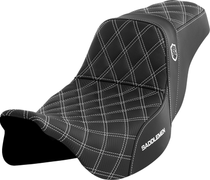 Saddlemen SDC Pro Series White Lattice Gel Seat fits 2008-2024 Harley Touring
