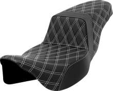 Saddlemen Step Up White Lattice Extended Gel Seat fits 2008-2025 Harley Touring