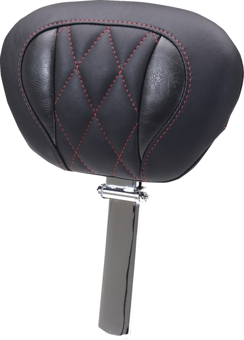 Mustang Deluxe Tour Red Diamond Driver Backrest for 2023-2026 Harley Touring