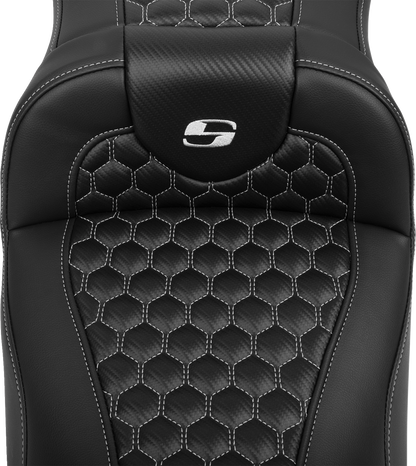 Saddlemen Roadsofa Silver Honeycomb Extended Seat Backrest 23-25 Harley Touring