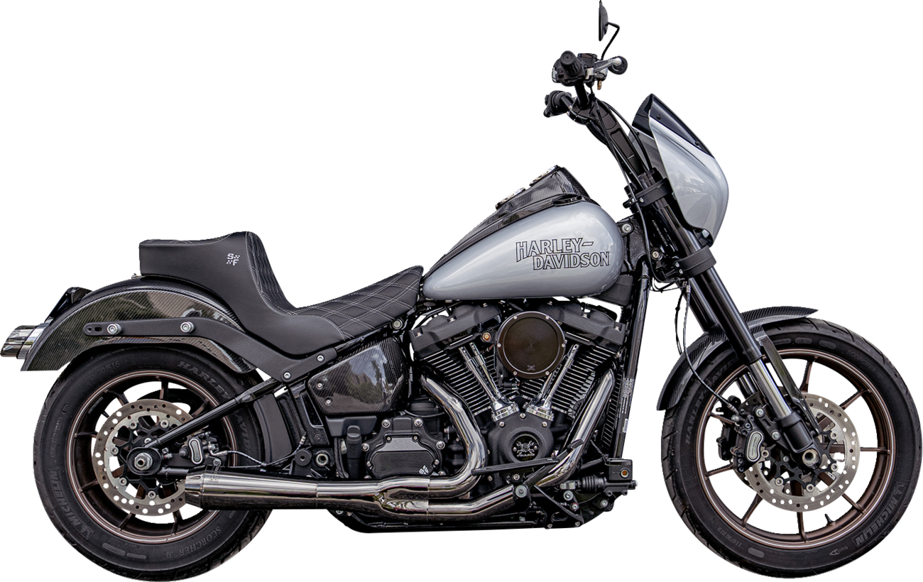 Slyfox Chariot Silver Diamond Seat fits 2018-2026 Harley Softail Low Rider FXLR