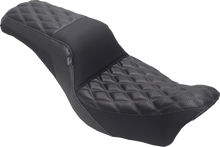 Mustang Squareback Gray Diamond Stitch Seat fits 2006-2017 Harley Dyna FXD