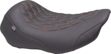 Mustang Wide Tripper Orange Diamond Solo Seat 2023-2026 Harley Road Street Glide