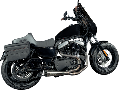 Slyfox Highnoon Black Classic Stitch 2 Up Seat for 2004-2022 Harley Sportster