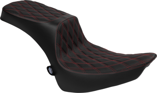 Drag Specialties Predator Red Diamond Seat 2000-2017 Harley Softail FLST FXST