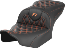 Saddlemen Roadsofa Carbon Fiber Orange Lattice Gel Seat 2023-2026 Harley Touring