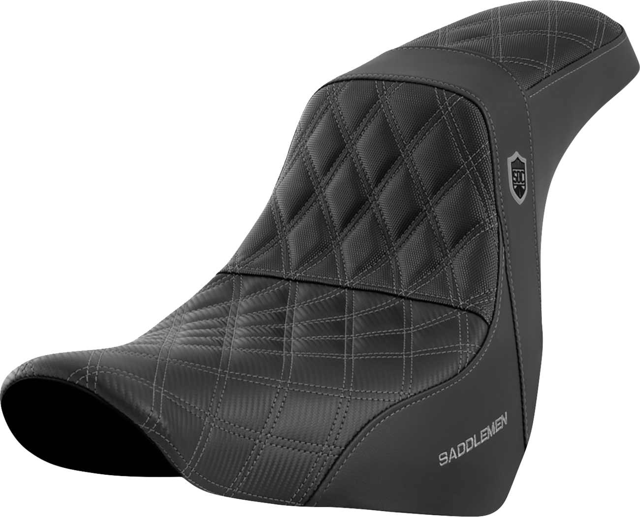 Saddlemen SDC Pro Series Gray Lattice Seat fits 2018-2024 Harley Softail FXLR