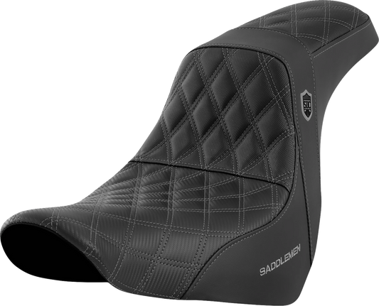 Saddlemen SDC Pro Series Gray Lattice Seat fits 2018-2024 Harley Softail FXLR