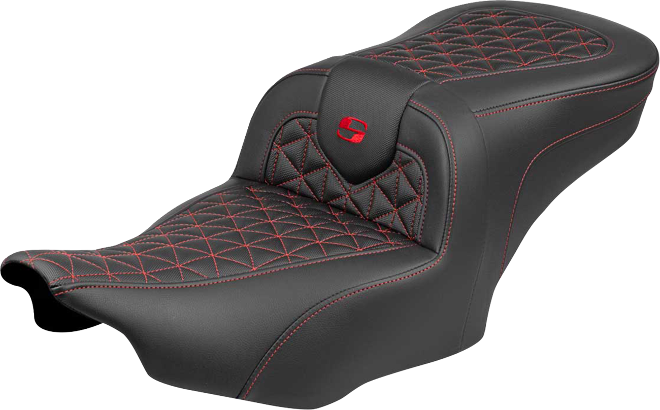 Saddlemen Roadsofa Red Tri Gripper Seat for 2023-2025 Harley Road Street Glide