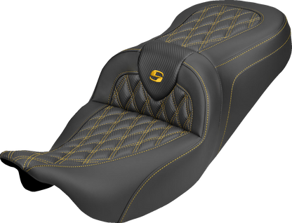 Saddlemen Roadsofa Gold Lattice Carbon Gel Seat fits 2008-2025 Harley Touring