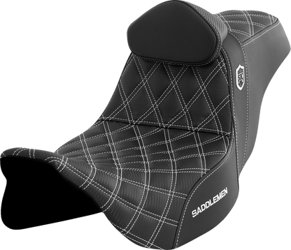 Saddlemen SDC Pro Series White Lattice Seat & Backrest for 08-24 Harley Touring