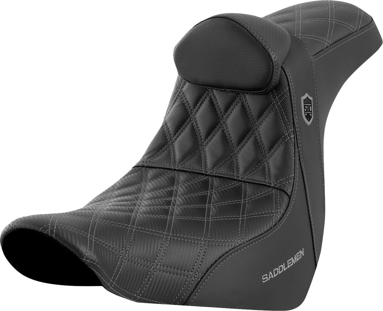 Saddlemen SDC Pro Series Gray Lattice Seat & Backrest 18-25 Harley Softail FXLR