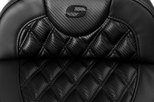 Saddlemen Roadsofa CF Lattice Extended Heated Gel Seat for 08-24 Harley Touring