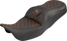 Saddlemen Roadsofa Orange Tri Gripper Gel Seat for 2008-2025 Harley Touring FLHX