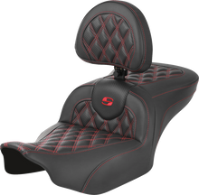 Saddlemen Roadsofa Red Carbon Lattice Gel Seat & Backrest 2023-26 Harley Touring