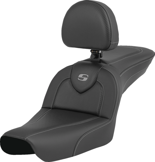 Saddlemen Black Roadsofa with Backrest Gel Seat for 2004-2005 Harley Wide Glide