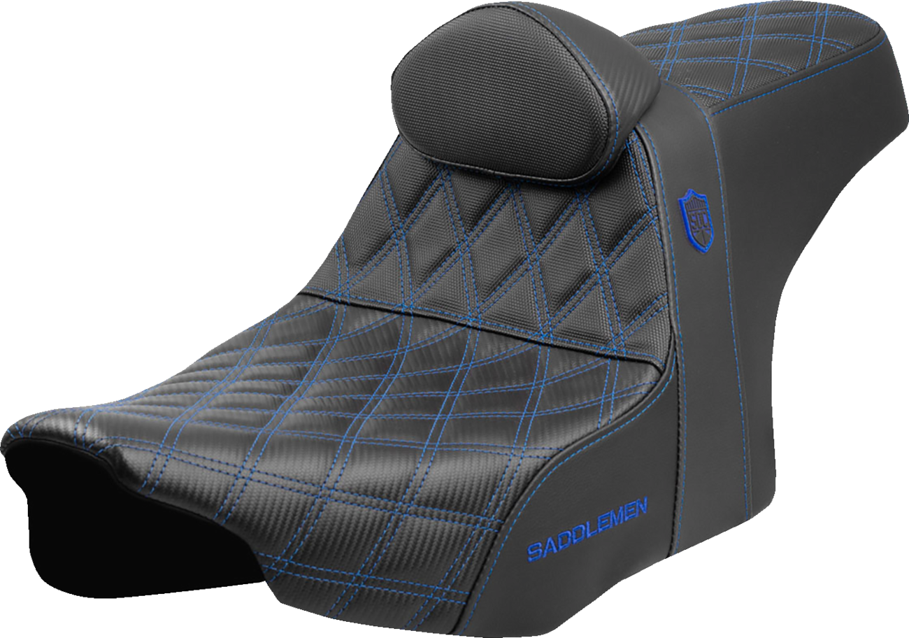Saddlemen SDC Pro Series Blue Lattice Seat & Backrest for 2023-25 Harley Touring