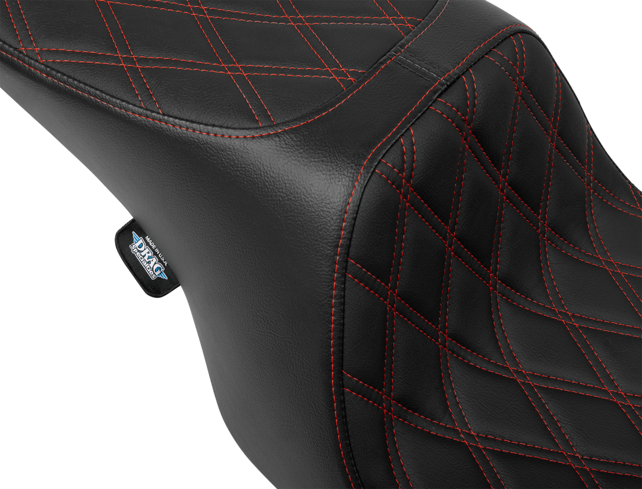 Drag Specialties Predator Red Stitch Seat fits 1997-2007 Harley Road King FLHX