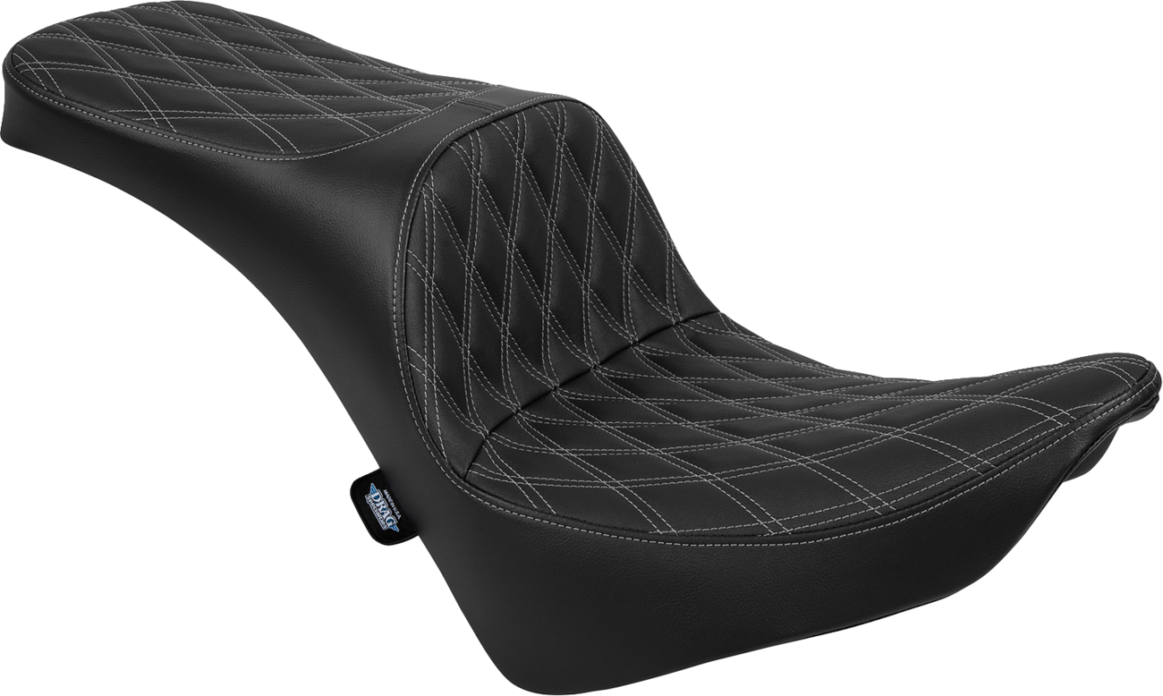Drag Specialties Freedom Silver Diamond Seat fits 2018-2025 Harley Softail M8