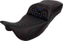 Saddlemen Roadsofa Blue Honeycomb Extended Gel Seat for 2008-2025 Harley Touring
