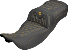 Saddlemen Roadsofa Gold Lattice Carbon Extended Seat for 2008-25 Harley Touring