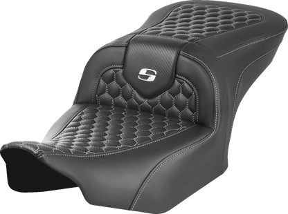 Saddlemen Roadsofa White Honeycomb Stitch Gel Seat for 2023-2026 Harley Touring