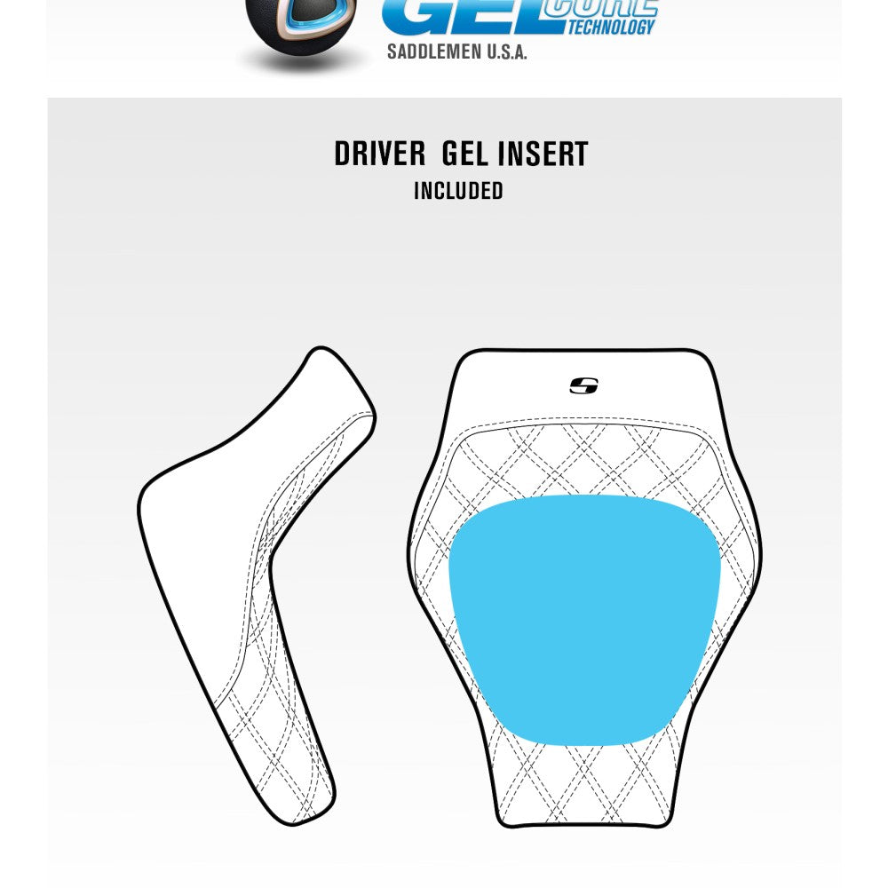 Saddlemen Renegade Lattice Solo Gel Seat fits 2011-2017 Harley Softail Slim FLS