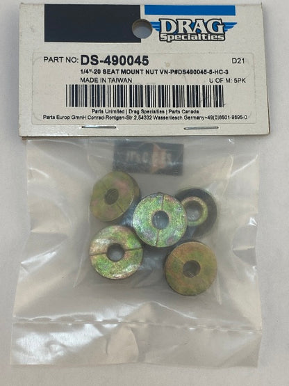Drag Specialties 5 pack 1/4"-20 for Harley Davidson Seat Mount Nut XL FXR FXD