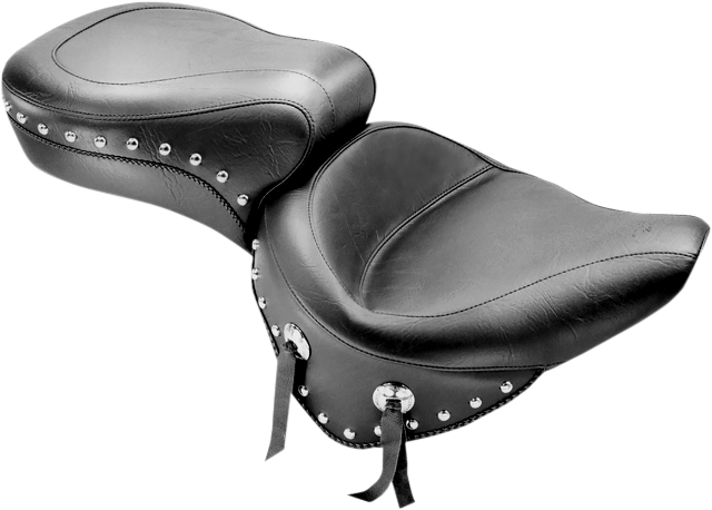 Mustang Wide Studded Skirt Seat for 2000-2007 Harley Softail Fat Boy Heritage
