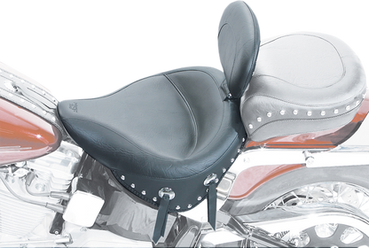 Mustang Wide Solo Seat with Backrest for 1984-1999 Harley Softail Fat Boy