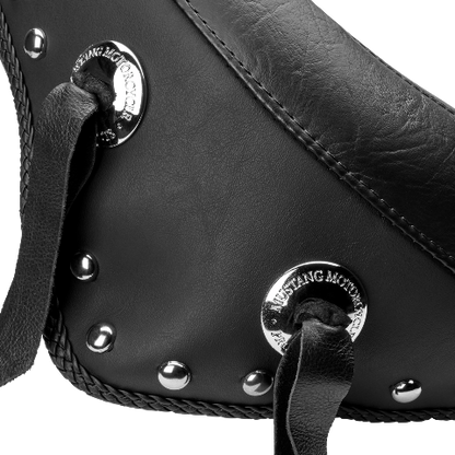 Mustang Wide Solo Seat with Backrest for 2000-2006 Harley Softail FLST FXST