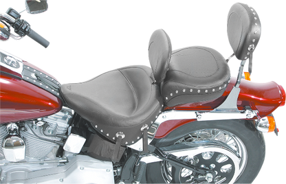 Mustang Wide Solo Seat with Backrest for 2000-2006 Harley Softail FLST FXST