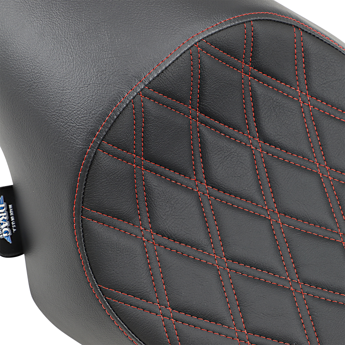 Drag Specialties Red Diamond Stitch 3/4 Solo Seat 2004-2022 Harley Sportster XL