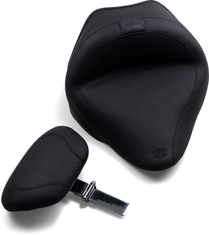 Mustang Wide Solo Seat & Backrest fits 2011-2017 Harley Softail Slim Blackline