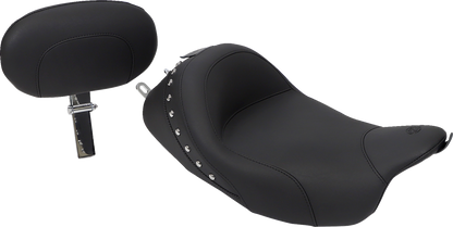 Mustang Wide Solo Seat & Backrest fits 2008-23 Harley Touring Road Street Glide