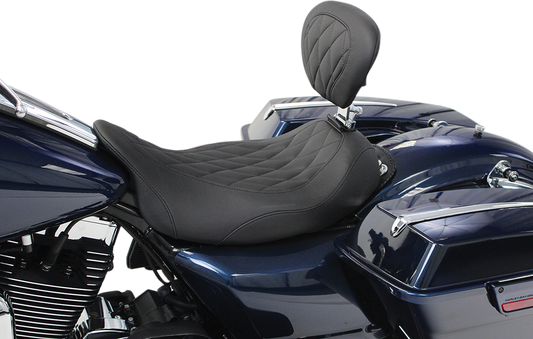 Mustang Wide Tripper Solo Seat & Backrest fits 2008-2024 Harley Touring 79725