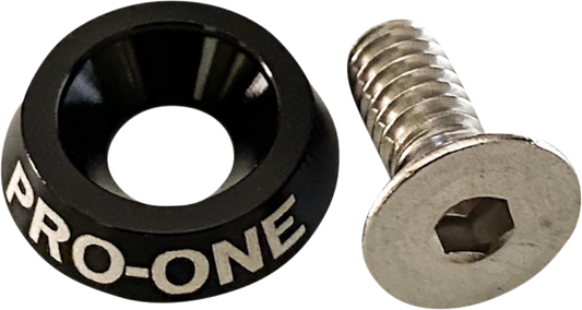 Pro One Black Universal Motorcycle 1/4"-20 Fender Seat Screw Bolt Harley Models