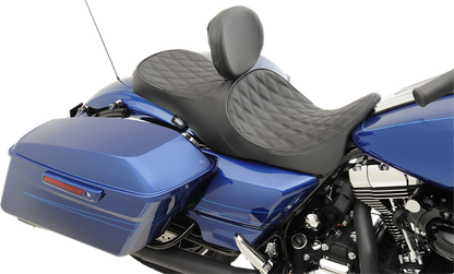 Drag Specialties large Black Ez Glide II Leather Low Profile Seat Backrest