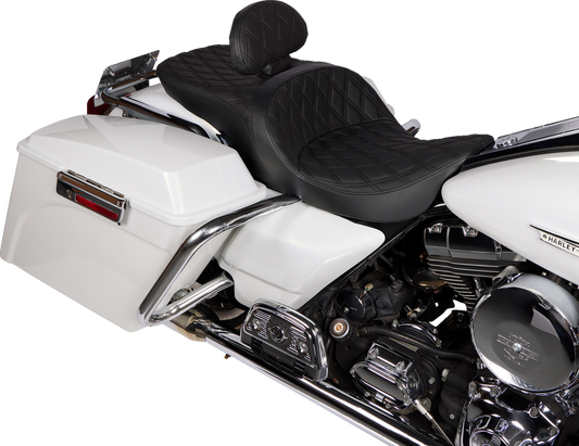 Drag Specialties Predator II Diamond Stitch Seat fits 2008-2024 Harley Touring