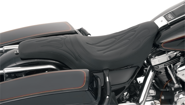 Drag Specialties Predator Flame Stitch Seat fits for 1997-07 Harley Touring FLHR