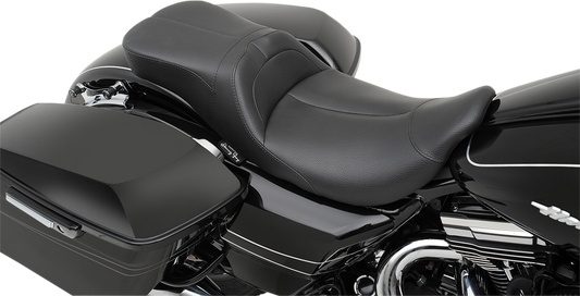Danny Gray Leather Black LowIST 2up Seat 2008-2024 Harley Touring FLHX FLHR FLTR