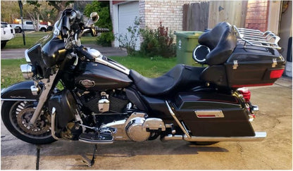 Danny Gray Tourist Air Black Leather 2up Seat 2008-2024 Harley Touring Bagger