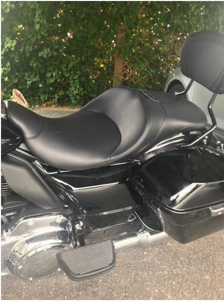 Danny Gray Tourist Air Black Leather 2up Seat 2008-2024 Harley Touring Bagger