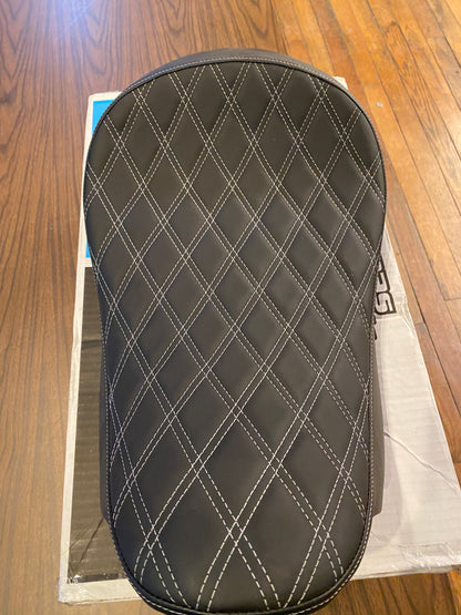 Drag Specialties Silver Black Diamond Solo Seat for 2008-2024 Harley Touring